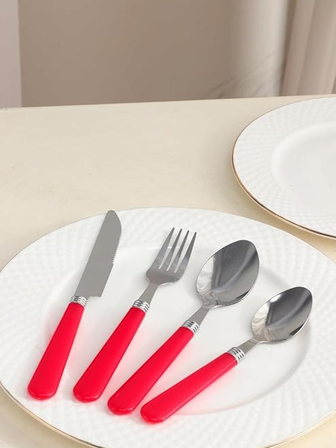 16-Pieces Cutlery Set Red